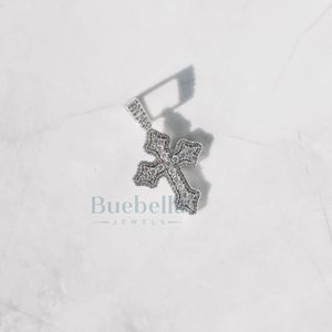 T Shape Moissanite Diamond Hip Hop Colgantes en 925 Silver Iced Out Cluster Micro Cross Colgante Collar para hombres - Product Image 3
