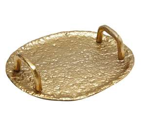 Bandeja de servicio de aluminio y metal de diseñador único con diseño moderno, ideal para decoración, comedor de lujo y presentación de comida elegante - Product Image 4