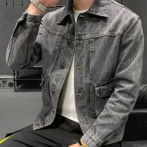 Chaqueta vaquera clásica de algodón 100% OEM para hombre, prendas de vestir de gran tamaño abotonadas para otoño, abrigo de estilo informal de invierno - Product Image 2