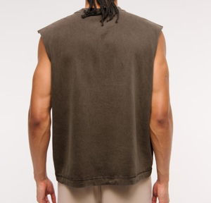 Nuevo diseño logo impreso hombres Tanktop cuello redondo sin mangas hombres Tanktop Color sólido elegante recortado Tops hombres Tanktop - Product Image 2