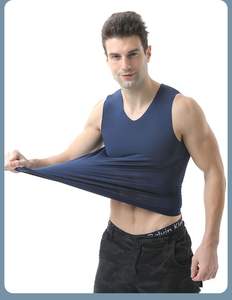 Camiseta sin Mangas para Hombre, Talla XL, de Alta Calidad, Transpirable, Informal, Deportiva, con Cuello en V, Diseño sin Mangas, Color Sólido, Tejido de Poliéster - Product Image 3