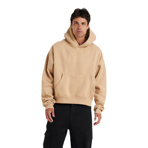 Venta caliente de los hombres de la gota del hombro sudaderas con capucha de manga larga de gran tamaño de los hombres con bolsillo de canguro - Product Image 6