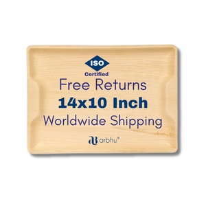 Plat de service en feuilles mortes organiques, jetable, biodégradable, pour les hôtels de luxe et les services hôteliers haut de gamme - Product Image 1