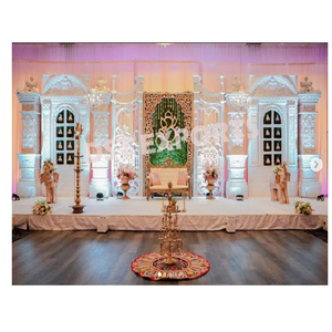 Magnífica gran boda recepción escenario Decoración elegante musulmán boda pakistaní escenario superior boda escenario decoración Ideas - Product Image 1