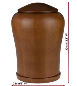 Urna de cremación de madera grande torneada a mano para adultos Funeral para cenizas Urna única para adultos - Product Image 5