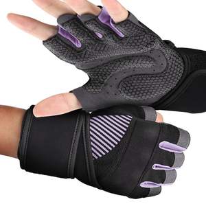 Gran oferta de guantes de gimnasio de neopreno y cuero personalizados para hombres y mujeres, soporte de muñeca, deportes para entrenamiento de levantamiento de pesas - Product Image 6