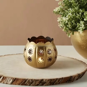 Stylish Design Home & Wedding Decorative Iron Metal Tea Light Candle <b>Holder</b> Gold Finished Round <b>Tealight</b> <b>Holder</b> - Product Image 6