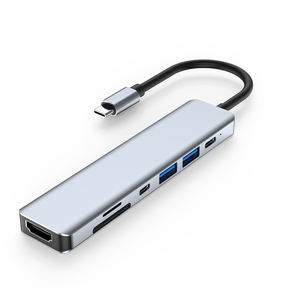 <span class=keywords><strong>Chargeur</strong></span> multi-ports Station d'accueil 6 en 1 pour disques durs Hub USB 3.0 2.0 PD Prises de données Station d'accueil pour ordinateurs PC - Product Image 2