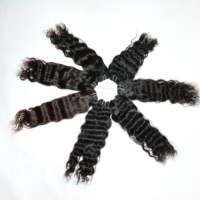 Extensions de cheveux humains indiens noirs naturels, brins bruts d'un seul donneur, ondulés profonds, non traités, prix bas avec style de vague naturelle