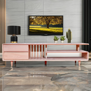 Mueble de TV Moderno y Duradero de Madera Maciza de Roble, Mueble de Almacenamiento para Sala de Estar de Alta Calidad en Roble Natural - Product Image 1