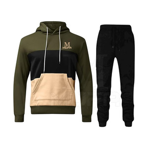 2024 haute qualité coton hommes survêtement surdimensionné manches longues hiver vêtements de sport polaire avec Logo XL taille ensemble - Product Image 1