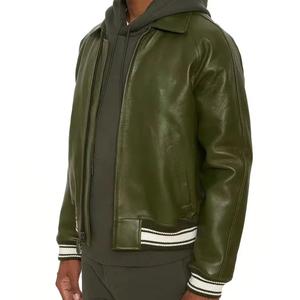 OEM/ODM veste homme High Street avec logo brodé en chenille personnalisée veste universitaire 100% coton polaire de haute qualité pour hommes - Product Image 6