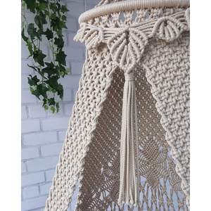 Fauteuil suspendu en macramé artisanal super luxueux, élégant, style bohème, en corde de coton, fauteuil hamac en macramé - Product Image 3
