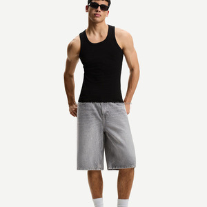 100% algodón Puff estampado Streetwear Casual Teares pantalones cortos pantalones de chándal para hombres pantalones cortos de mezclilla para hombres - Product Image 5