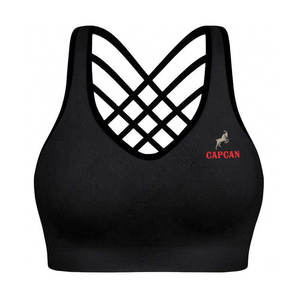 Hot 100% Polyester/Spandex Fitness Bra Sujetador deportivo más vendido con función transpirable Precio de logotipo impreso personalizado - Product Image 4