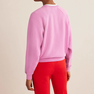 Sweat-shirts surdimensionnés pour femmes en coton 100% de haute qualité, manches raglan, imprimés personnalisés, broderie sur le devant, coupe ajustée - Product Image 2