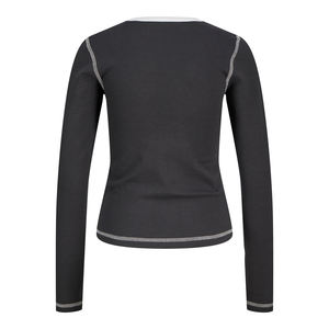 T-shirt à manches longues pour femmes, vente en gros, haute qualité, 100% coton, logo personnalisé, coupe classique, tee-shirt de sport épais, taille plus, respirant - Product Image 2