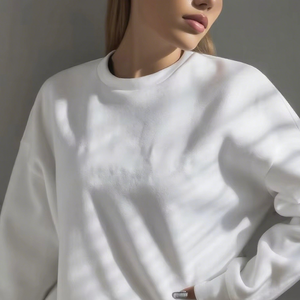 Pull en molleton de coton tricoté lourd de haute qualité, écologique, décontracté d'hiver, uni, broderie personnalisée sur le devant, pour femmes - Product Image 5