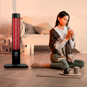 เครื่องทำความร้อนแบบเสาอินฟราเรดคาร์บอน ELCON STC 2500 ควบคุมด้วยรีโมท 2500 วัตต์ คลื่นความถี่กลาง ป้องกันการล้ม สีดำ รุ่นใช้งานหนัก - Product Image 2