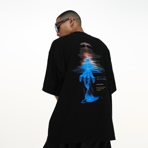 T-shirt en coton non tissé pour homme, coupe classique, motif uni, 280G, logo imprimé personnalisé, séchage rapide, respirant, style streetwear - Product Image 3