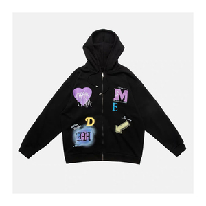 เสื้อฮู้ดผ้าฝ้ายออร์แกนิกสำหรับผู้ชายไซส์ใหญ่พิเศษพิมพ์ลายสำหรับฤดูหนาวโลโก้ออกแบบได้ตามต้องการ - Product Image 1