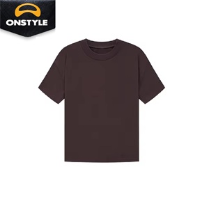 T-shirt décontracté à carreaux pour homme avec logo personnalisé, respirant, en jersey 100 % coton épais 200-220 GSM, manches courtes, grandes tailles - Product Image 2