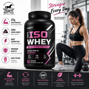 EVERFIT Isolat de protéines de lactosérum WPI en poudre 2KG 25g de protéines Sans sucre ajouté Halal OEM Marque privée Croissance musculaire Nutrition sportive - Product Image 1