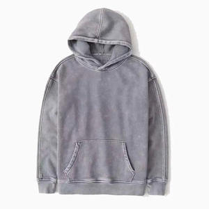 Plus tamaño 400gsm peso pesado personalizado de gran tamaño hombres ácido lavado con capucha vintage liso sudaderas con capucha a granel - Product Image 1