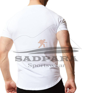 Venta al por mayor de calidad superior de ajuste rápido transpirable elástico cuello redondo entrenamiento gimnasio Fitness desgaste hombres camisetas de manga corta - Product Image 5