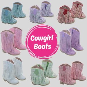 Bottes d'hiver à fermeture éclair hautes jusqu'au genou, chaussures décontractées pour enfants, bottes de cow-boy pour enfants - Product Image 3