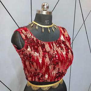 Chemisier Sari de créateur, style indien, vêtement de fête de mariage - Product Image 1