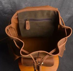 Mochila De Cuero Vintage para estudiantes, morral escolar grande multifunción, de viaje, venta al por mayor, 2022 - Product Image 4