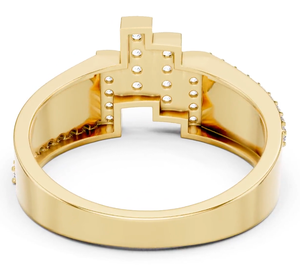 Bague Cluster 1,50 Carat, Coupe Brillante, Couleur F, Pureté VS1, Unisexe, Luxe, Or Jaune 18 carats, Diamant de Laboratoire Certifié IGI - Product Image 2