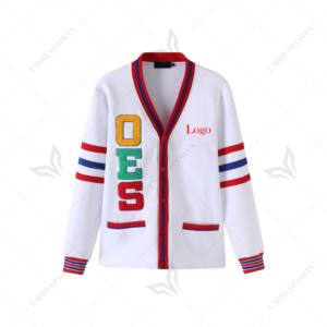 customized OES Eastern star Fleece <b>Cardigan</b> Unisex Fit button down <b>Chenille</b> Embroidered letters Breathable 100% cotton Fleece - Product Image 1