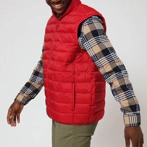 Chaleco acolchado sin mangas de burbuja de lona personalizado ligero para hombre, impermeable, respetuoso con el medio ambiente, ropa de invierno empacable - Product Image 4