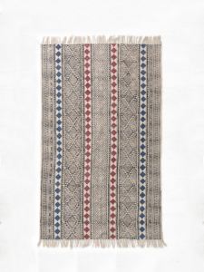 Haute qualité fait à la main multicolore brodé motif abstrait tapis laine coton mélange pour décor à la maison porte balcon lit salle de prière - Product Image 4