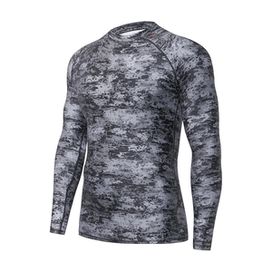 Phát ban bảo vệ dài tay áo UPF 50 + UV chống nắng bảo vệ nhanh chóng làm khô Splice nén bơi shirtshuge thể thao người đàn ông của phát ban - Product Image 4