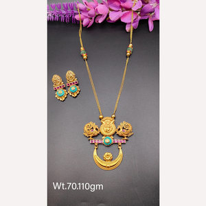 Plata de Ley 925, joyería chapada en oro, conjunto de collar nupcial, joyería para mujer, joyería étnica india, pendientes tradicionales Jadau - Product Image 2