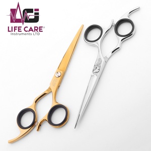 Ciseaux de coiffure professionnels, ciseaux de coiffure bleus, ciseaux tranchants en acier inoxydable japonais par Life Care Instr. - Product Image 3