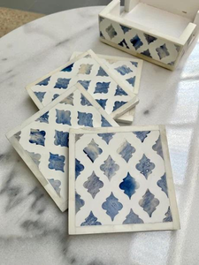 Juego de 4 Posavasos con Incrustaciones de Hueso al por Mayor, Decoración para el Hogar, Alfombrillas de Cocina con Soporte para Bodas y Eventos - Product Image 4