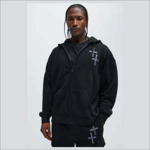 Sweat-shirts pour hommes de qualité supérieure, à fermeture éclair, brodés, respirants, à épaules tombantes, grande taille, 100% coton, écologiques, haut de gamme - Product Image 1