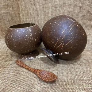 Eco2go Vietnam Vente en gros de tasse de noix de coco écologique artisanale/100% tasse de coquille de noix de coco polie de logo personnalisé de quantité minimale de commande bas naturel - Product Image 1