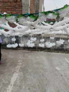 ผ้าคลุมหน้าเจ้าสาว Phoolo ki chador แบบดั้งเดิมดอกมะลิ dezi ดอกไม้ชายแดนภาคใต้ของงานแต่งงาน nikkah - Product Image 5