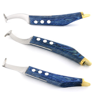 Recién llegado, herramienta de herrador ecuestre, cuchillo de pezuña resistente, Hoja de recorte afilada curvada, mango de extremo de latón duradero, acero inoxidable - Product Image 4