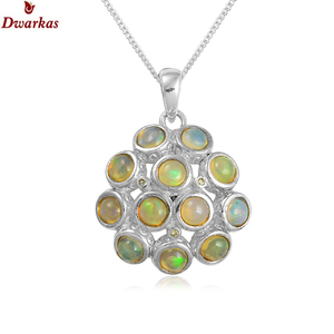 Jewelry 925 sterling silver natural healing gemstone vintage Ethiopian <b>opal</b> pendant <b>necklace</b> jewelry - Product Image 1