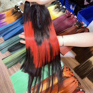 SDD มัดผมแบบผสมสีพร้อมที่ปิดผมตรงจากกระดูกผมคนเวียดนามมีที่ปิด - Product Image 1