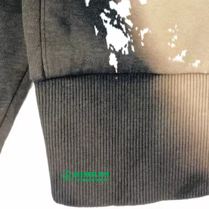 Sweat-shirts à capuche 100% coton, style pull à épaules tombantes, effet vieilli, tie-dye, tendance, en molleton/éponge française, écologiques - Product Image 2