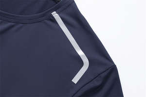 Venta al por mayor de los hombres de seda de hielo Jacquard de punto sin mangas de cuello redondo impreso camiseta en blanco de secado rápido transpirable estilo Casual personalizable - Product Image 4