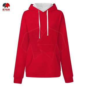 Ryan Pro Gear personalizado mujer Casual moda Sudadera con capucha bordado Color sólido 100% poliéster logotipo personalizado transpirable - Product Image 1