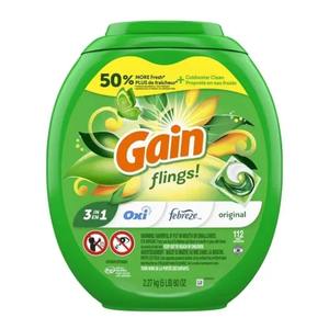Long Lasting <b>Scent</b> Gain Flings HE Compatible Laundry Detergent <b>Soap</b> Pacs 112 Count Original <b>Scent</b> - Product Image 4